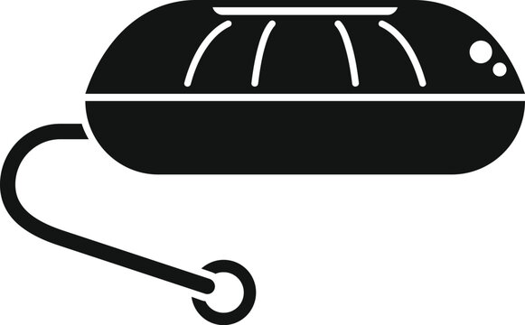 black hearing aid icon, side view clip art preview