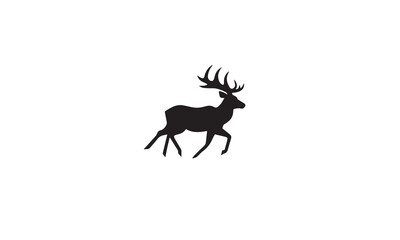 deer run logo black simple flat icon on white background