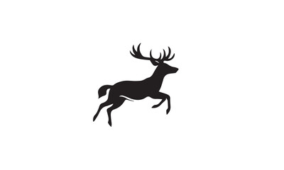 deer run logo black simple flat icon on white background