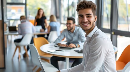 Fototapeta premium The smiling young businessman