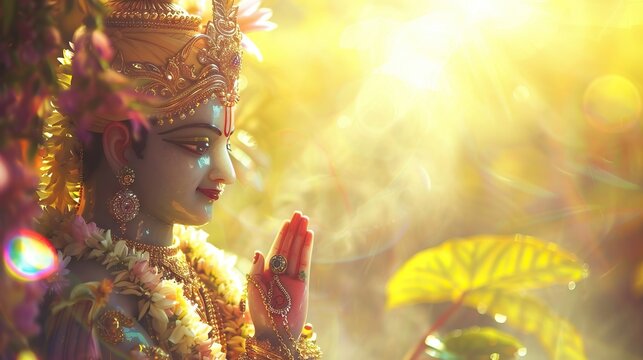 Lord Krishna  Avatar of Vishnu in Hindu festivals and mythology.