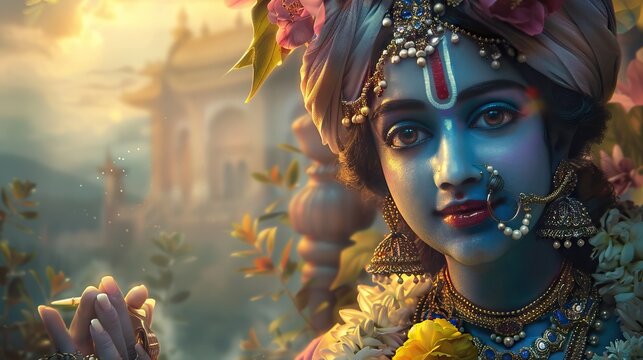 Lord Krishna  Avatar of Vishnu in Hindu festivals and mythology.