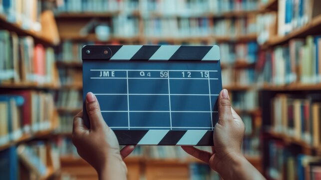 The clapperboard in library