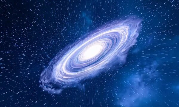  Blue Space Nebula Loop background 4k video moving stars space background rotation nebula.