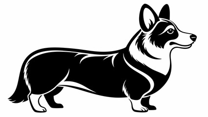 Graceful Pembroke Welsh Corgi Silhouette Vector Illustration