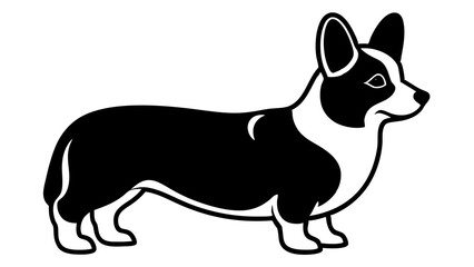 Graceful Pembroke Welsh Corgi Silhouette Vector Illustration