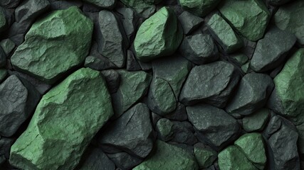 Abstract green stone background or green stone wall texture background