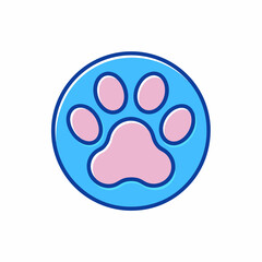 Paw logo cat dog animal pet vector footprint icon