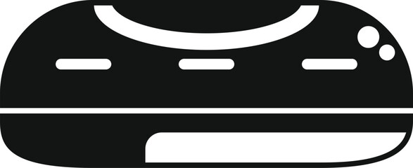 Black and white silhouette of a futuristic personal transportation vehicle featuring one wheel © anatolir