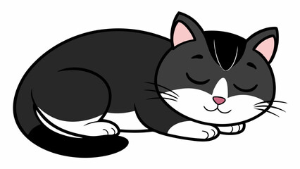 Peaceful Sleeping Cat Vector Illustration Perfect for Design Projects