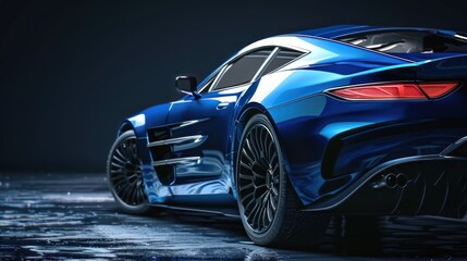 Blue Luxury Sport Car, Elegance and Speed