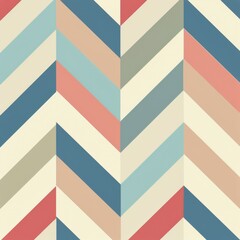 Abstract Chevron Pattern With Pastel Colors and Geometric Shapes