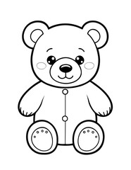 Obraz premium easy teddy bear coloring page. outline drawing for little kids. ready to print on 8.5x11 inch letter paper