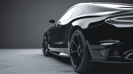 Black Luxury Sports Car in Studio