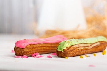 Italian desserts Cute sweet delicious cupcake on desk