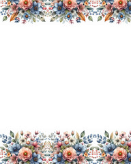 frame of colorful flowers 