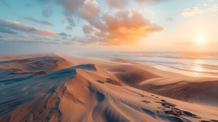 Panorama Landscape of Sand Dunes System on Beach