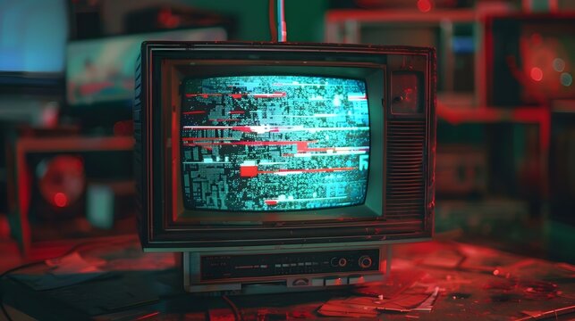 Old TV signal glitch art