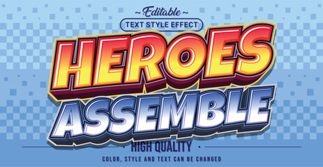 Editable text style effect - Heroes Assemble text style theme.