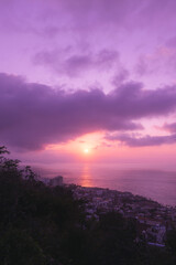 Paisaje atardecer, playas mexicanas, fondos verticales, horizonte púrpura, vista hermosa