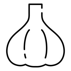 Garlic black line icon