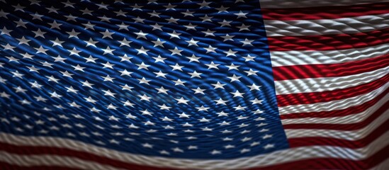 Obraz premium Close-up of the American Flag with Wavy Texture