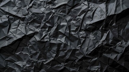 Black wrinkly backdrop paper background panorama