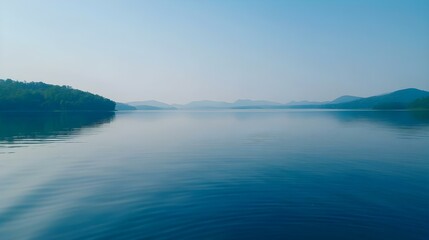 Blue calm moving lake water