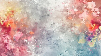Naklejka premium Floral watercolor wallpaper texture background