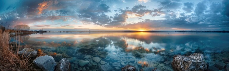 Serene Sunset Over Still Water