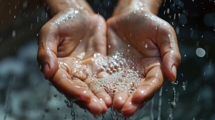 hands with water on it generative ai