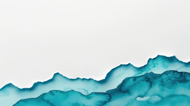 Estuaries visualized with blending watercolor fresh and salt waters isolate on white background