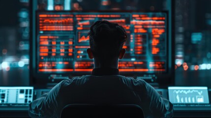 In an ultramodern, supernatural scene, with copy space, analytics tools reveal deep insights, guiding strategic business decisions