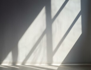 realistic and minimalist blurred natural light windows shadow overlay on wall