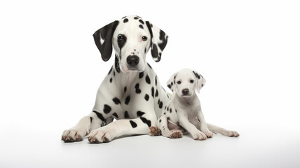 Dalmatian Dog with beautiful Puppy