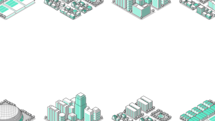 俯瞰から見た立体の街並みベクターイラスト