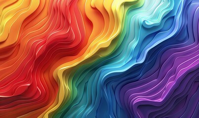 Fototapeta premium Wavy lines in a rainbow gradient