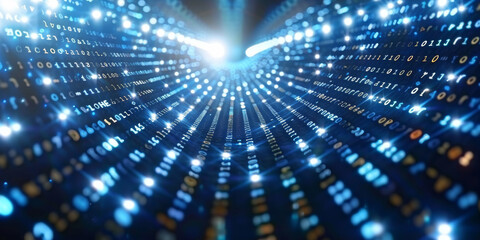 Obraz premium Creative binary coding texture. Software programming code. 3D Rendering.