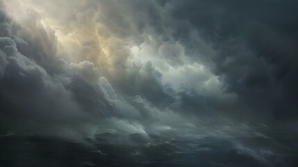 Obraz premium Violent storm and low clouds