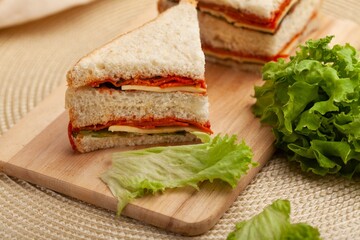 Tasty fresh Sandwich with ham and vegetables