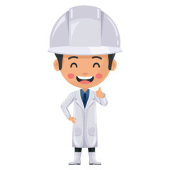 Quality control supervisor with thumbs up. Positive attitude to foster a good organizational climate and job performance. Food industry engineer. Chief food safety. Safety in food production