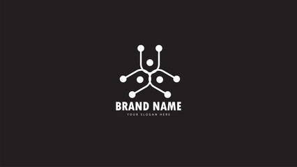 abstract line technology, connecting line logo technology design, icon logo suitable for idea your brand bussiness isolated in black, creative modern trendy design