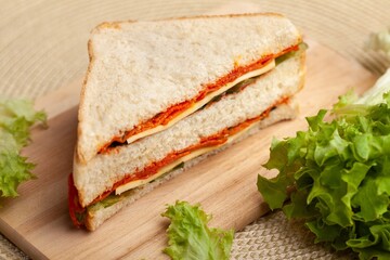 Tasty fresh Sandwich with ham and vegetables