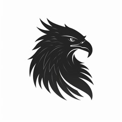 Fototapeta premium Abstract Black Eagle Head Silhouette Illustration.