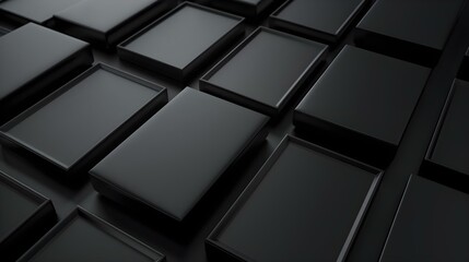 Fototapeta premium Abstract black 3D panels - Minimal geometric background