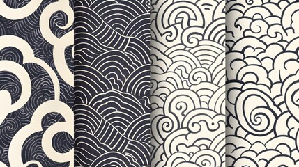 Abstract vector seamless pattern with swatches