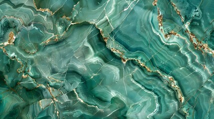 Seamless pattern background of green marble texture