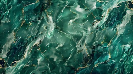 Seamless pattern background of green marble texture