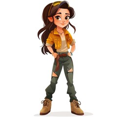 Firefly Tomboy fashion cartoon isolated whitebackground