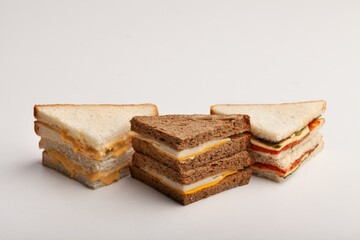 grilled tasty cheese sandwich on the desk